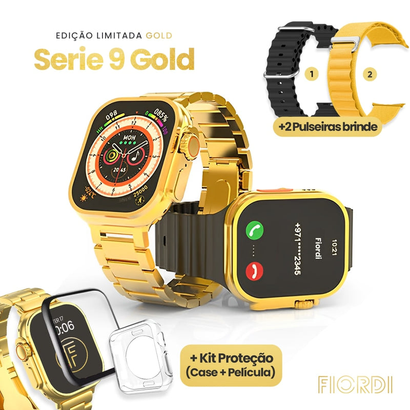 Smartwatch - Serie 9 Gold™ + [ 3 Pulseiras ]