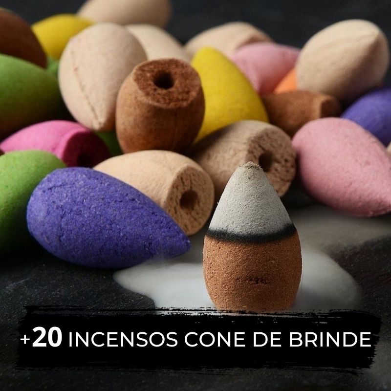 Incensário Bambuu™ + 20 Incensos de Brinde